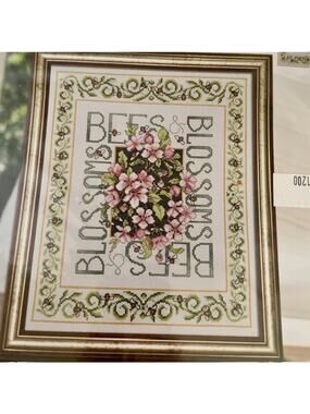 Bucilla Bees & Blossoms Counted Cross Stitch Kit 14 Count Floral Sampler